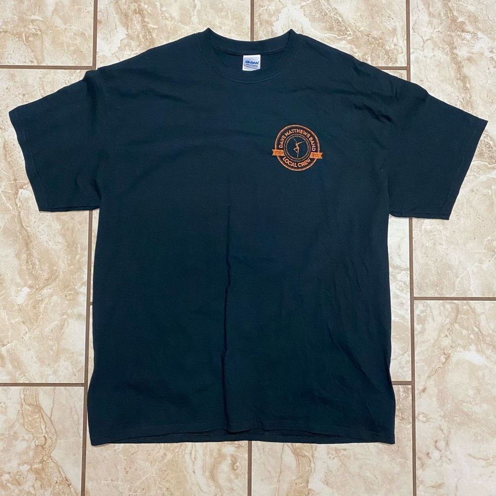 Gildan Black Long Sleeve Tee with Orange Logo